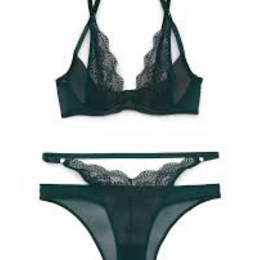 Adore Me Kaia Contour Purple Lace Lingerie Set Bra Panties 34C